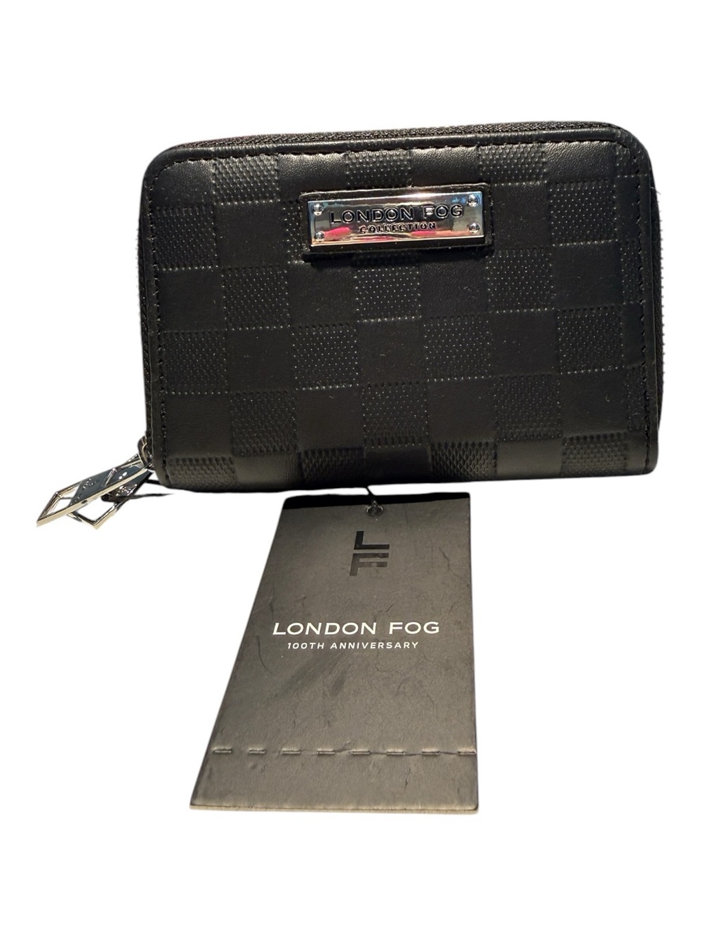 London Fog Dahlia Small Size Double Zipper Wallet Black NWT